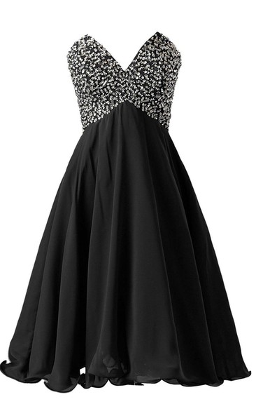 Sweetheart A-line Dress With Sequined Bodice