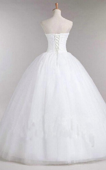 Ball Gown Sweetheart Sleeveless Backless Tulle Lace Dress