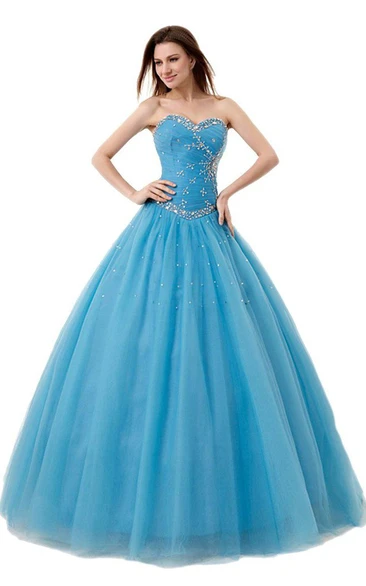 Sweetheart A-line Ballgown With Sequined Waistline