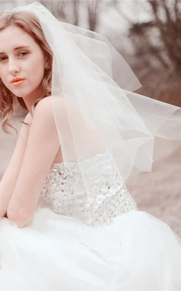Double-layer Tulle Bride Wedding Veil With Insert Comb