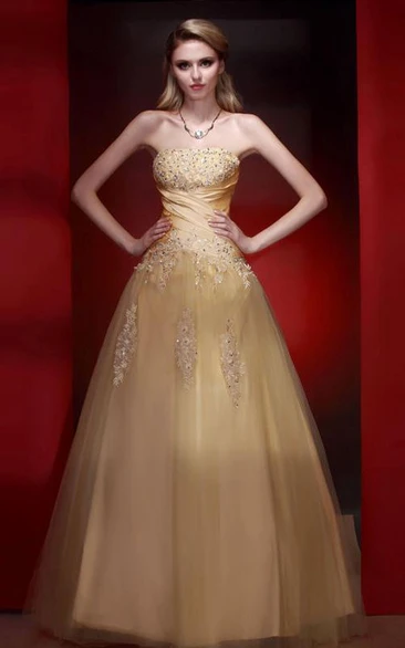 Sexy A-Line Strapless Floor-Length Dasha's Prom Dress