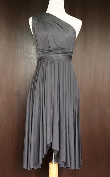 Slate Bridesmaid Convertible Twist Wrap Dress