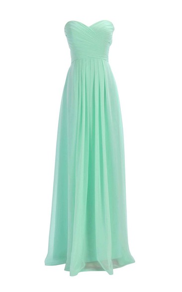 Strapless Ruched A-line Gown With Lace-up Back