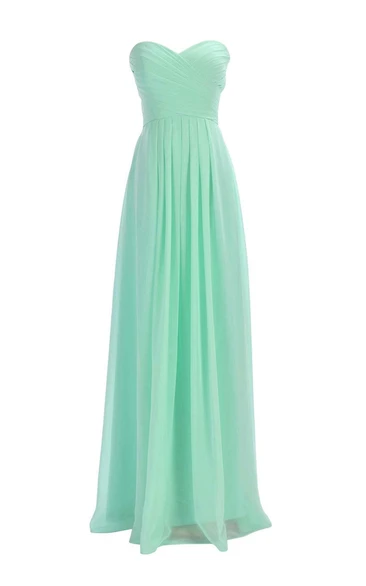 Strapless Ruched A-line Gown With Lace-up Back