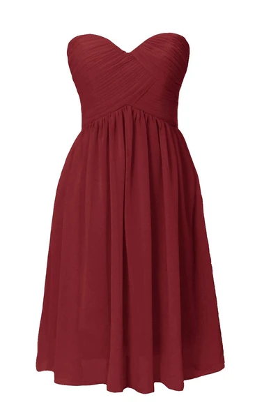 Basque Waist ChiffonDress With Lace-up Back