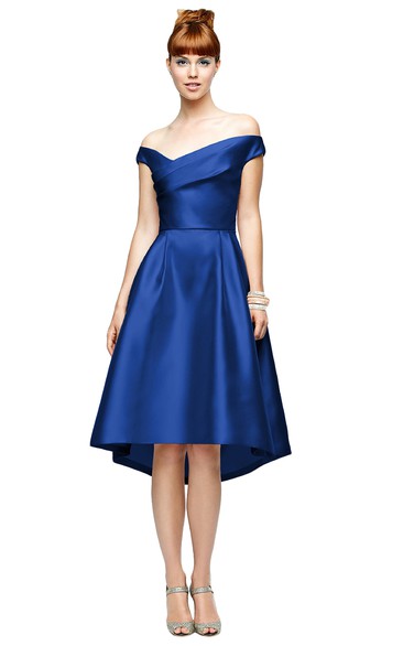 Knee-Length Chiarming Satin A-Line Dress