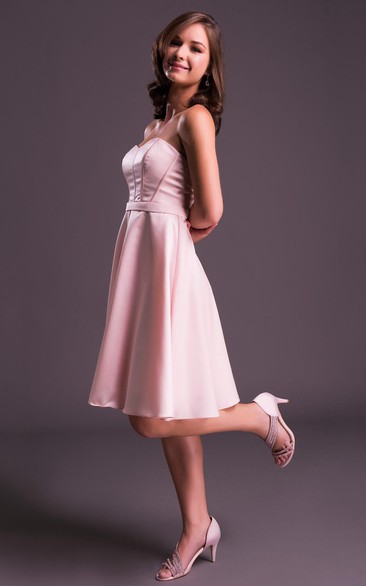 A-Line Sleeveless Sweetheart Mini Prom Dress