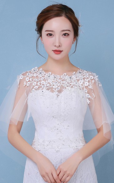 New Lace Diamond Spring Summer Cloak Round Neck White Shawl