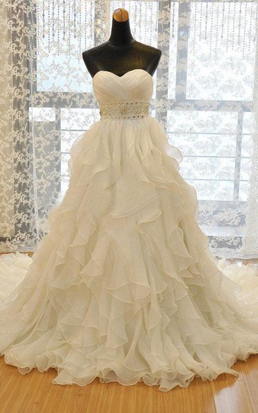 Ball Gown Tea-Length Off-The-Shoulder One-Shoulder Sweetheart Beading Ruffles Chapel Train Zipper Corset Back Chiffon Lace Sequins Organza Satin Dress