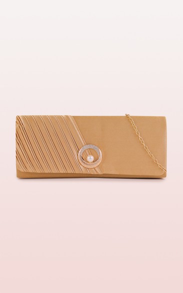 Satin Clutch with Pearl