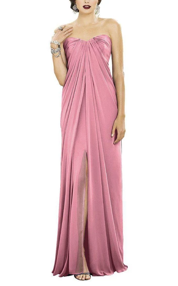 Gracian Sweetheart Chiffon Bridesmaid Dress with Front Split