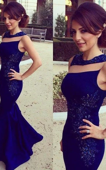 Modern Jewel Sleeveless Mermaid Prom Dress With Sequins