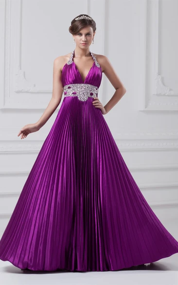 Alluring Sleeveless a Line Halter Brush Train Special Occasion Dresses