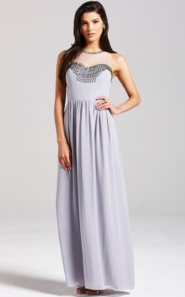 Graceful A-Line Long Dress With Has Keyhole