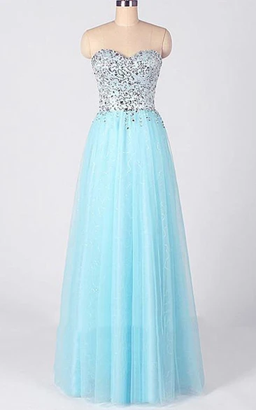 Charming Sweetheart A-Line Beading Plus Size Long Prom Dress