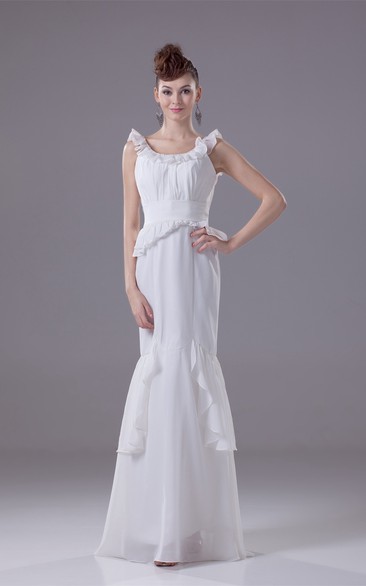 V-Neck Mermaid Chiffon Sleeveless Dress With Draping