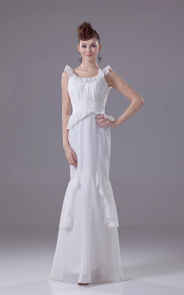 V-Neck Mermaid Chiffon Sleeveless Dress With Draping