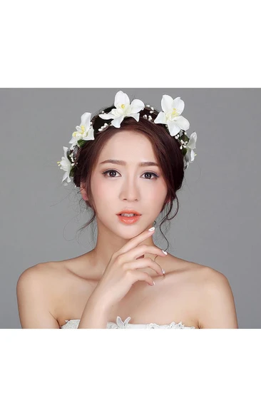 Flower Fairy Korean Flower Headdress Bride Wreath Heart Of The Female Flower Hair Wedding Holiday Jewelry