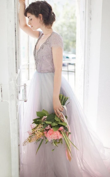 Tulle Wedding Gown Lavanda Dress