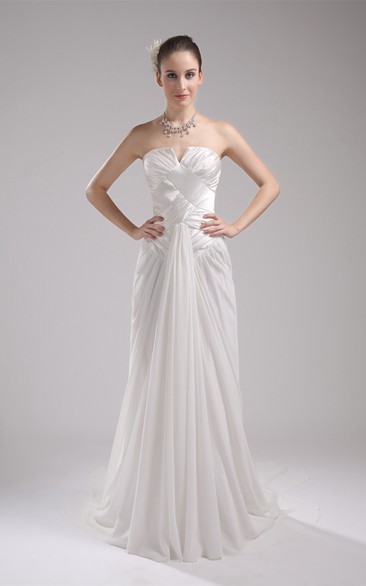 Sleeveless Maxi Notched Gown With Pleats