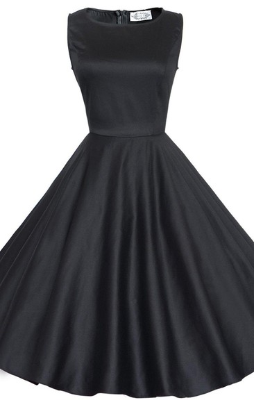 Sassy Sleeveless A-line Dress With Detachable Bow