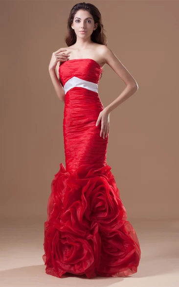Brilliant Sleeveless Floral Organza Satin Special Occasion Dresses