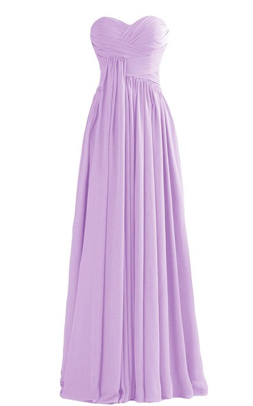 Elegant Sweetheart Ruched A-line Dress With Zipper Back