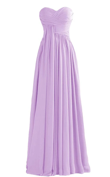 Elegant Sweetheart Ruched A-line Dress With Zipper Back