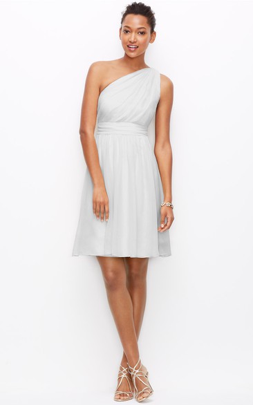 One-Shoulder Dress With Ruching And Pleats
