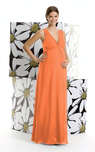 Chiffon Long Fabulous Sleeveless V-Neck Dress