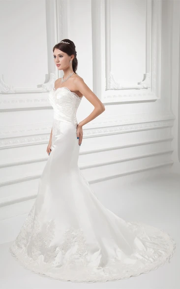Captivating Sweetheart Satin Sleeveless Trumpet Wedding Dresses