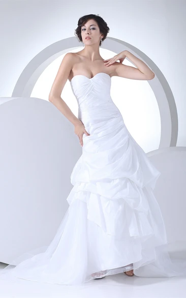 Sweetheart High-Low Ruched Tiers and Dress With Ruffles