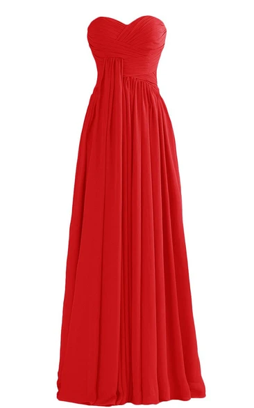 Basque Waist Long Chiffon Dress With Zipper Back