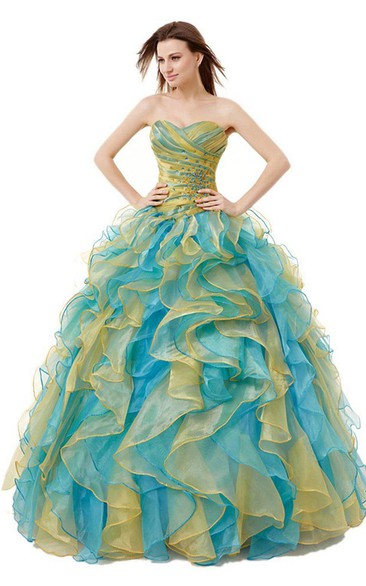 Sweetheart Ballgown With Ruffles and Beadings