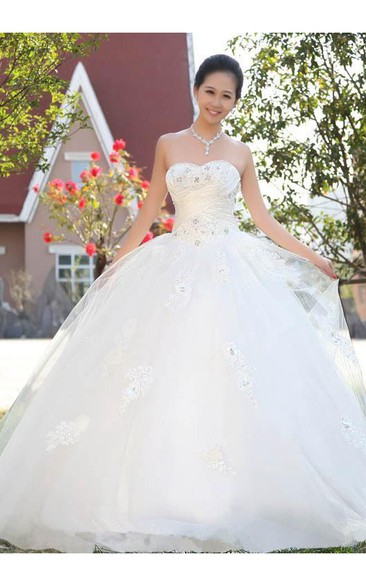 Timeless Beadings Lace Sweetheart Wedding Dresses Ball Gown Lace-up