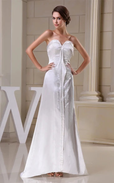 Sweetheart Maxi A-Line Dress With Draping