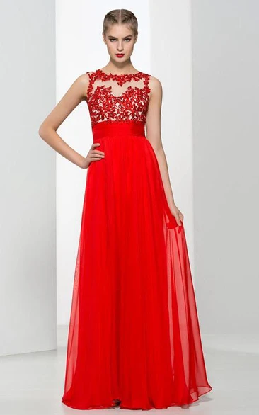 Straps Appliques Beading Backless Long Prom Dress