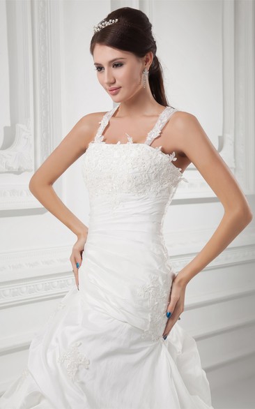 Gorgeous Sleeveless Satin Organza Sweetheart a Line Wedding Dresses