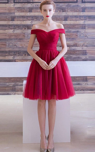 A-line Off-the-shoulder Short Mini Dress