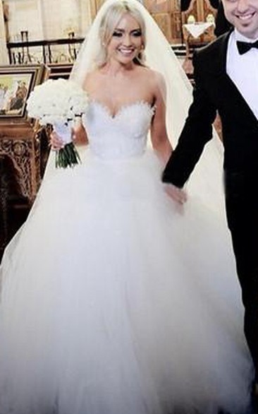 Newest White Tulle Lace Beadings Wedding Dress Sweetheart Sleeveless