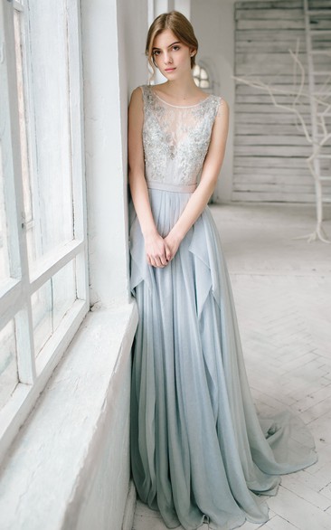 Sleeveless Floor-length Bridesmaid Dress With Lace And Beading