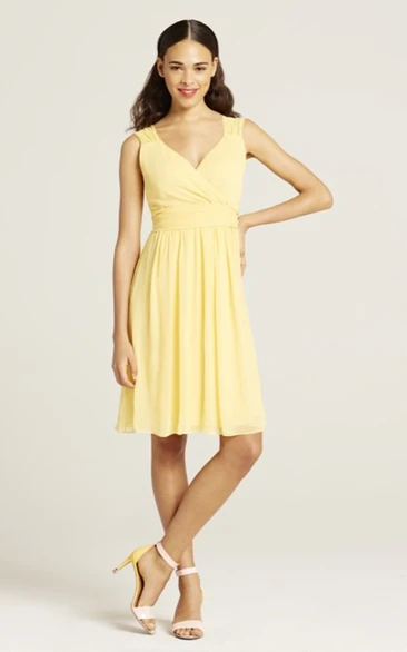 Sleeveless A-Line Short Dress With V-Neck