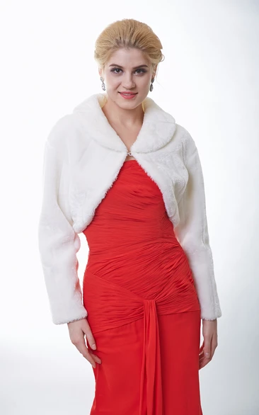 Long Sleeve Faux Fur Bridal Jacket