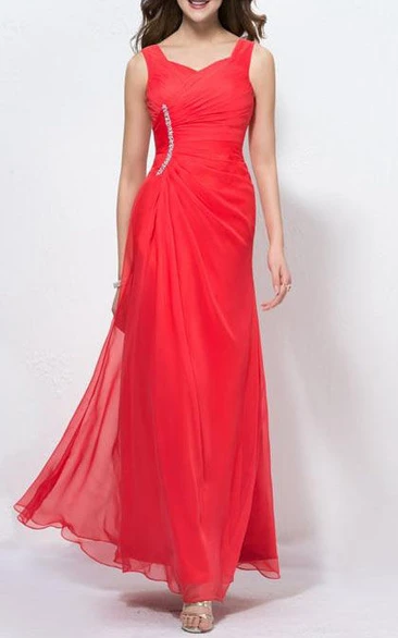 Charming A-Line Straps Zipper-Up Prom Dress