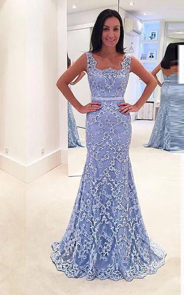 Mermaid Floor-length Appliques Lace Dress