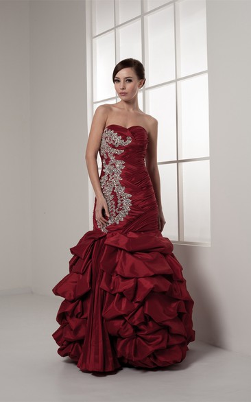 Sweetheart Pick-Up Criss-Cross Gown With Crystal Detailing