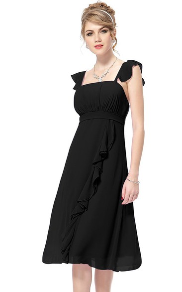 Strapless A-line Ruffle Dress With Detachable Sleeves