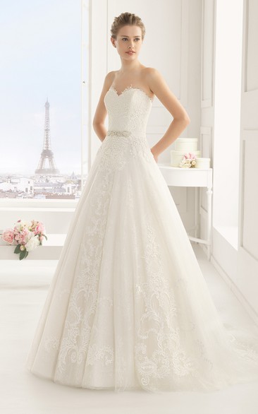 Lovely Gown With Cap-Sleeved Cape And Bead Sash