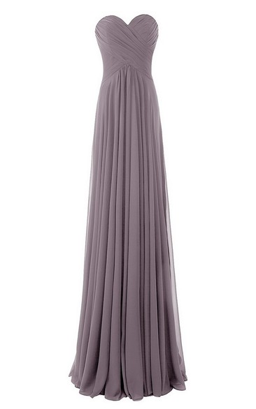 Simple Sweetheart Criss-cross Chiffon A-line Dress