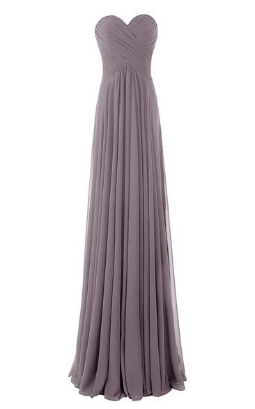 Simple Sweetheart Criss-cross Chiffon A-line Dress